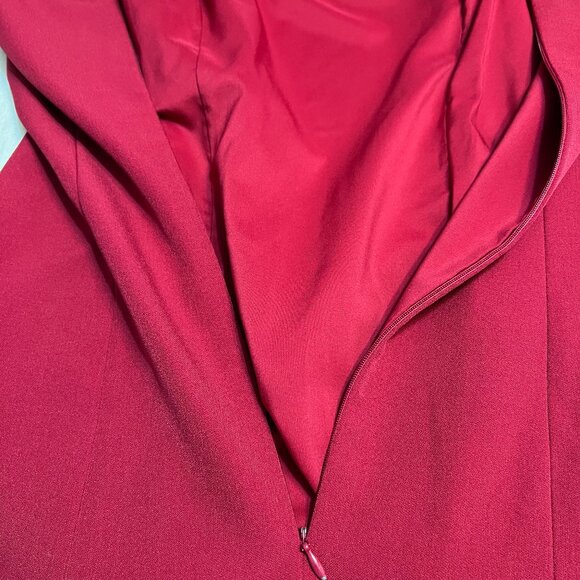 Albert Nipon Pink Red Sheath Dress Size 4 Sleeveless Fitted Cocktail Career - Picture 4 of 12
